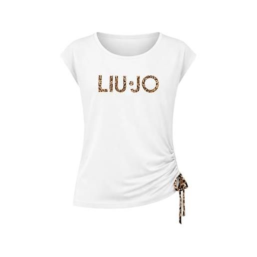 Liu Jo t-shirt donna bianco/animalier es26lj49 va6047 js360 s9740 (it, testo, s, regular, regular, bianco)