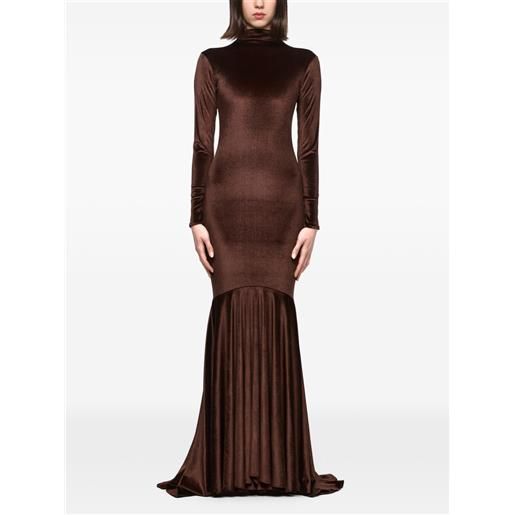 Atu Body Couture abito con effetto velluto - marrone