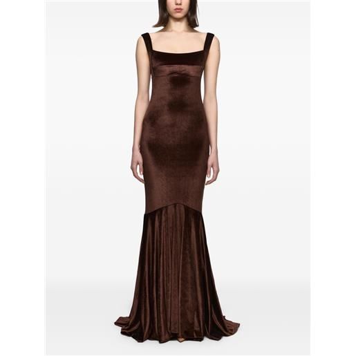 Atu Body Couture abito effetto velluto - marrone