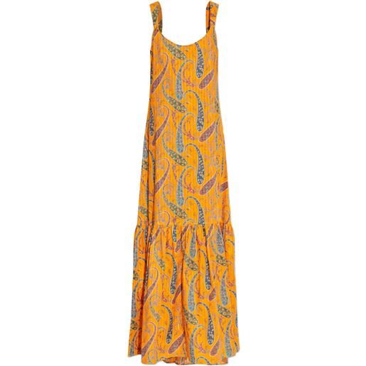 ETRO abito lungo con stampa paisley - arancione
