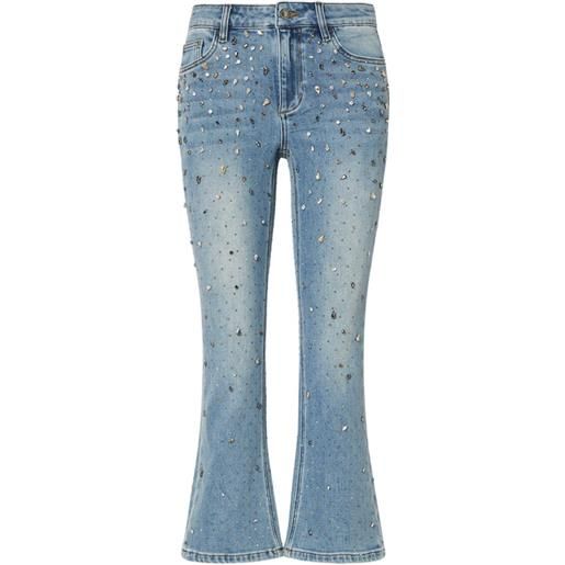 LIU JO bootcut jeans with rhinestones - blu