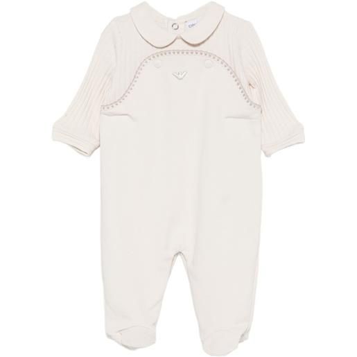 Emporio Armani Kids pigiama con ricamo a righe - toni neutri
