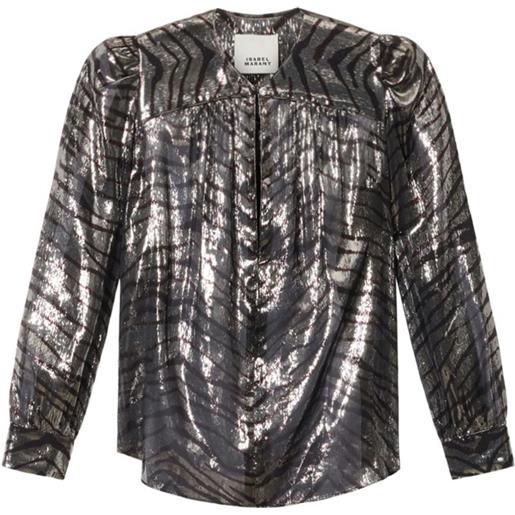 ISABEL MARANT farali silk top - argento