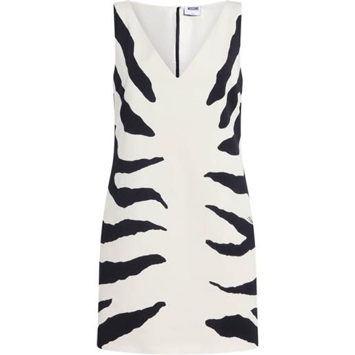 Moschino abito in cotone con stampa - bianco