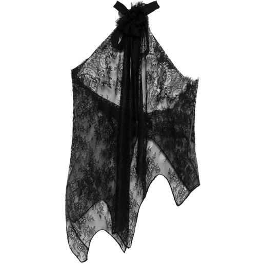 BLAKLACE top con scollo all'americana - nero