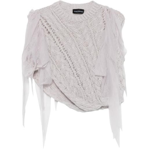 PAULINE DUJANCOURT top con finiture in tulle - viola