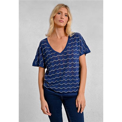 Molly Bracken maglia donna mezza manica lurex molly bracken la1718dp