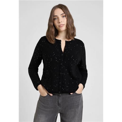 Luisa viola giacca donna coreana in maglia pailetess m157l0-53gm
