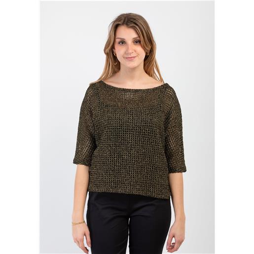 Barbarella maglia donna traforata manica tre quarti viscosa e lurex barbarella 618m