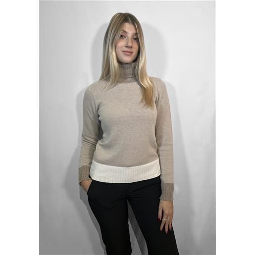 Premode maglia donna manica lunga collo alto dolcevita lana e cashmere art. 345691