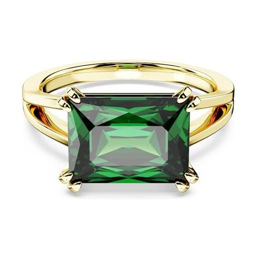 Swarovski stilla bague cocktail, anneau raffiné orné d'un cristal vert aux reflets émeraude