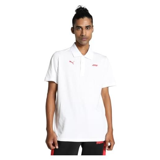 PUMA polo di f1 essentials con logo piccolo - uomo - bianco - taglia: xxl | colletto classico, design del team, adatta a pista e tempo libero, prodotto ufficiale con licenza