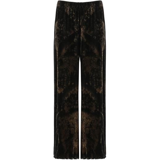 Avant Toi pantaloni a gamba ampia effetto velluto - marrone
