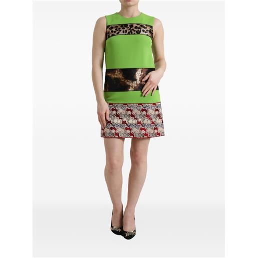 Dolce & Gabbana abito corto leopardato - verde