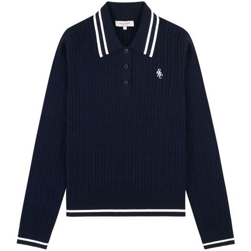 Sporty & Rich polo a righe - blu