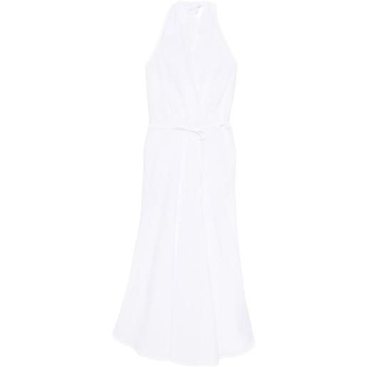 120% Lino abito midi con nodo - bianco