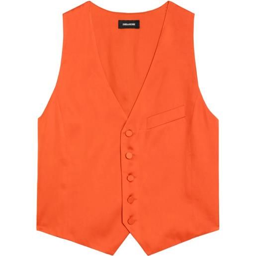 Zadig&Voltaire gilet emaux in raso - arancione