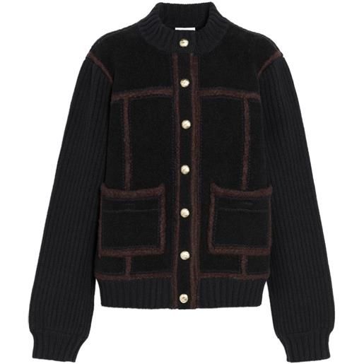 Barrie cardigan a coste - nero