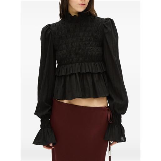 Ann Demeulemeester blusa con ruches - nero