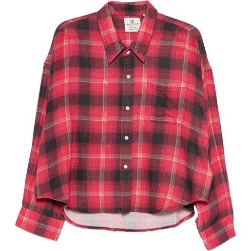 Denimist camicia crop a quadri - rosso