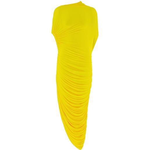 Ferragamo abito midi asimmetrico drappeggiato - giallo