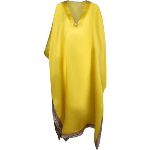 Vlisco Dialogues abito lungo energetic con scollo a v - giallo