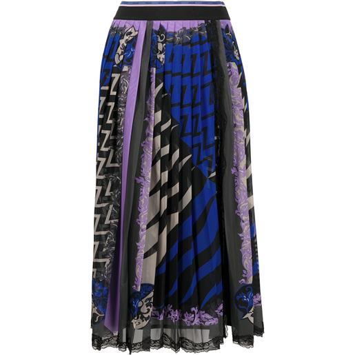 PUCCI gonna plissettata con stampa - blu