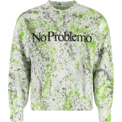 Aries felpa con slogan - bianco