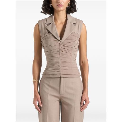 Manière De Voir gilet thea in rete con ruches - toni neutri