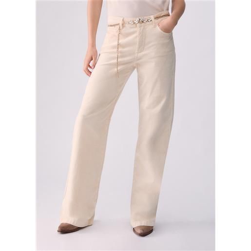 Liu jo pantaloni flare in velluto, angora