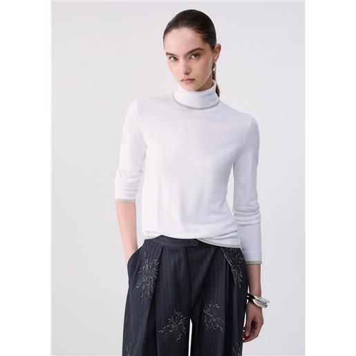 Liu jo dolcevita con profili lurex®, bianco lana