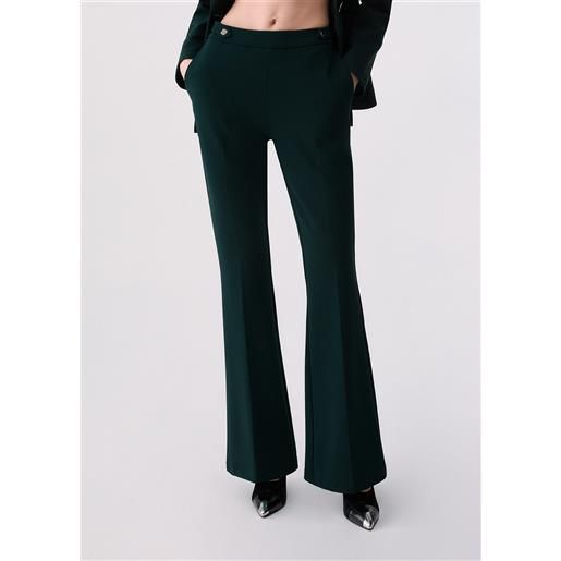 Liu jo pantaloni flare eleganti, verde scuro