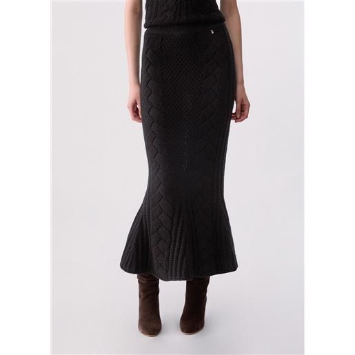 Liu jo gonna longuette in maglia, nero