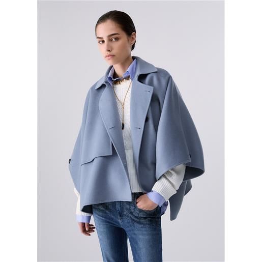 Liu jo cappa in lana, azzurro