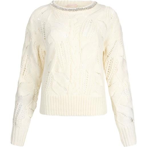 LIU JO maglione traforato - bianco