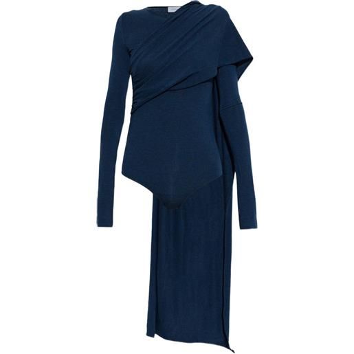 Off-White body asimmetrico drappeggiato - blu