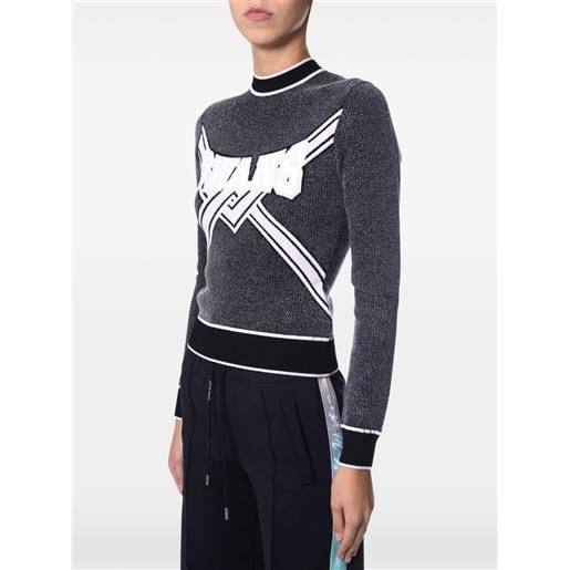 Off-White maglione crop in maglia - grigio