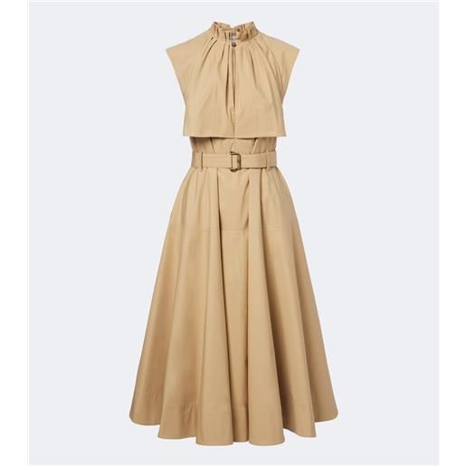 Burberry abito midi in popeline di cotone
