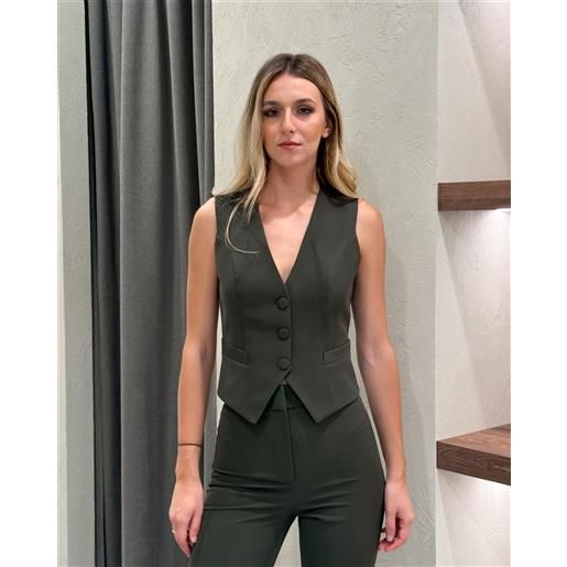 SILENCE LIMITED gilet con bottoni in tono e scollo a v;Naima evergreen;SILENCE LIMITED, verde