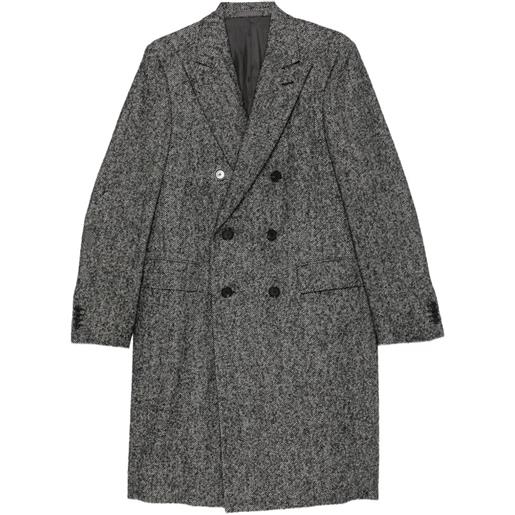 Caruso herringbone-pattern double-breasted coat - grigio