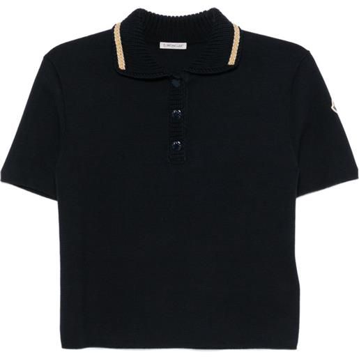 Moncler polo con applicazioni logo - blu