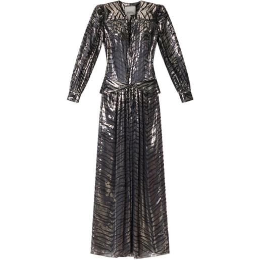 ISABEL MARANT abito felby in seta - argento