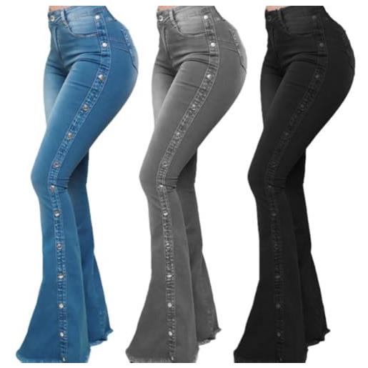 HAOLEI pantaloni donna offerte oggi denim bootcut larghi flare pants elasticizzati vita alta jeans primavera stretch leggins jeans baggy stretch da donna a push up y2k vintage streetwear