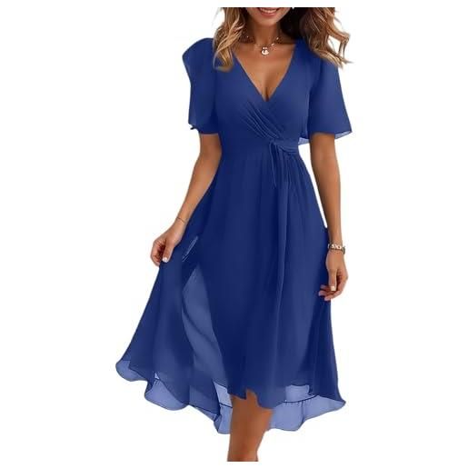 Generico abiti da donna scollo a v stampati manica corta - moda donna estate 2026 vestiti elastico in vita unico, vestito morbido caratteristico dresses for women affascinante
