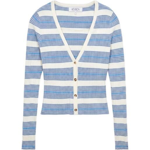 HEVRON cardigan pearl a righe - blu