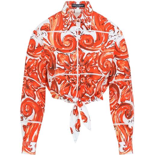 Dolce & gabbana popeline maiolica shirt