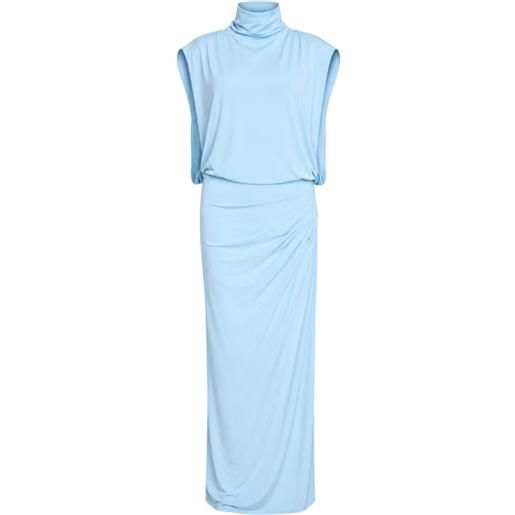 SIMKHAI abito midi vale in jersey drappeggiato - blu