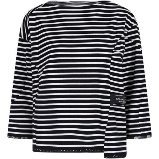 Undercover t-shirt asimmetrica a righe - nero