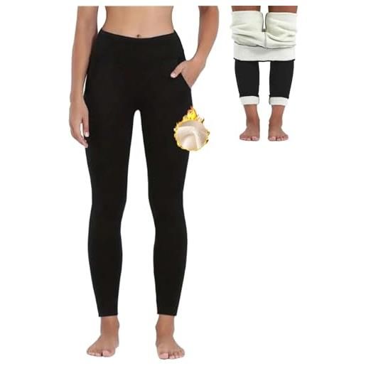 Merlvida leggins invernali donna foderati in pile ispessito leggins felpati collant caldo leggings termici vita alta opachi pantaloni calzamaglia termica invernale felpata pantacollant elasticizzati