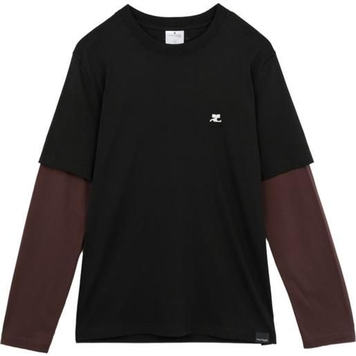 Courrèges t-shirt con logo - nero